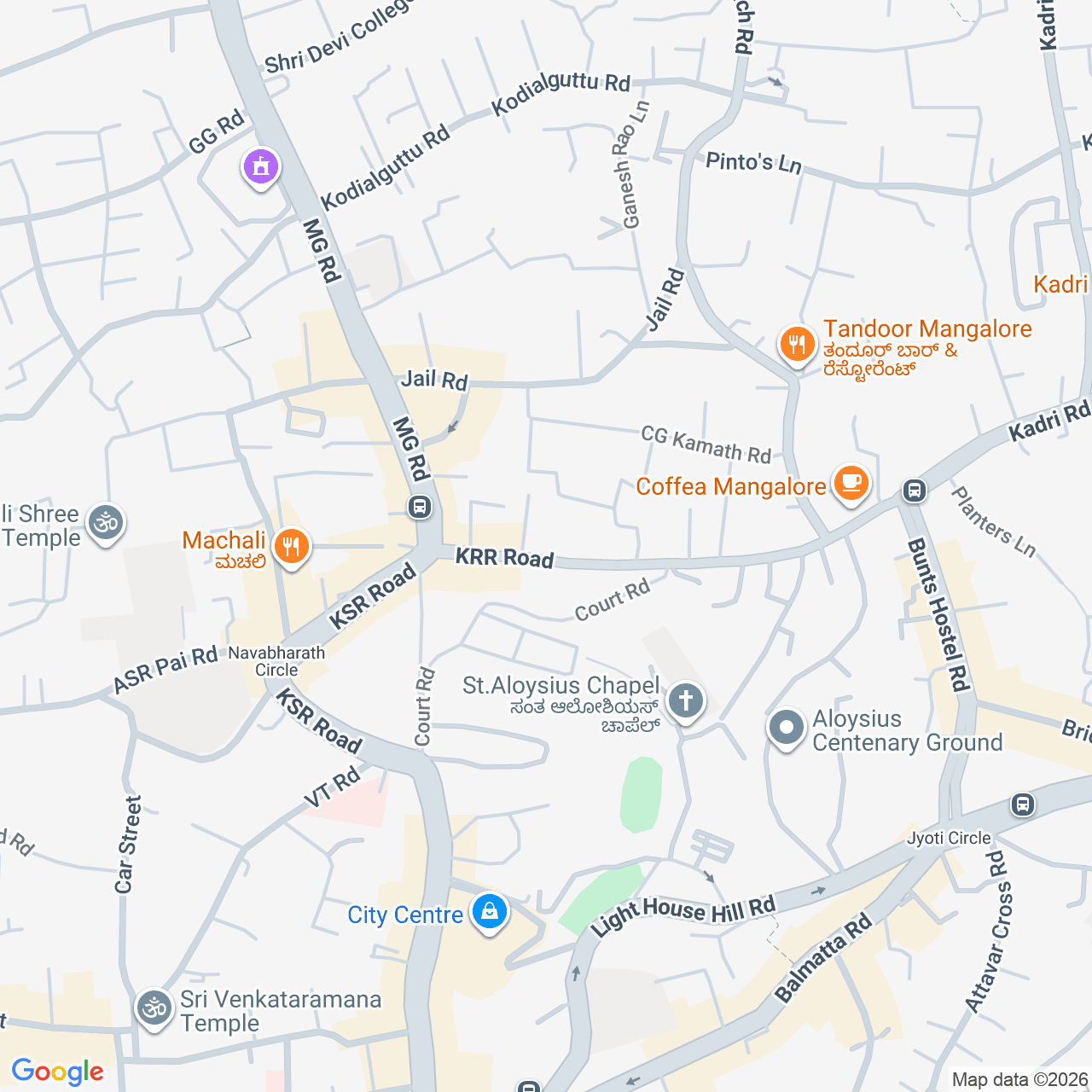 Map showing NTG Lounge location in Mangaluru